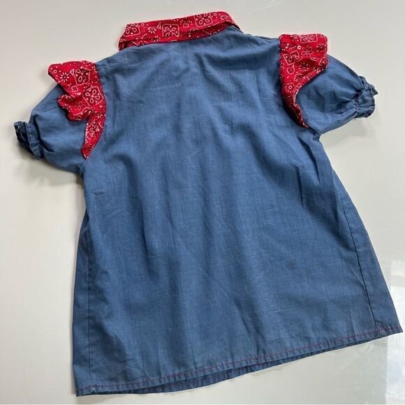 Vintage 1960s 1970s ILGWU Western Paisley Bandana Trim Shirt - Picture 3 of 8